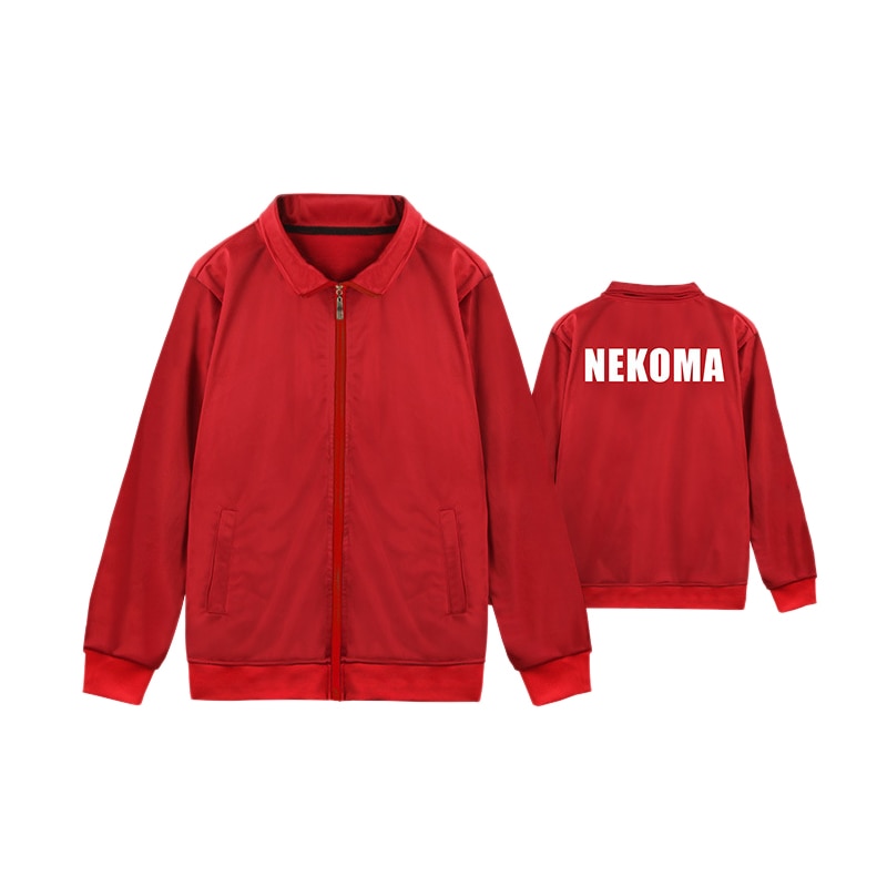 Anime Haikyuu!! Nekoma Fukurodani Hoodie Jacket Cosplay Costume Haikiyu Jersey Sportswear Uniform Men Women Sweatshirt