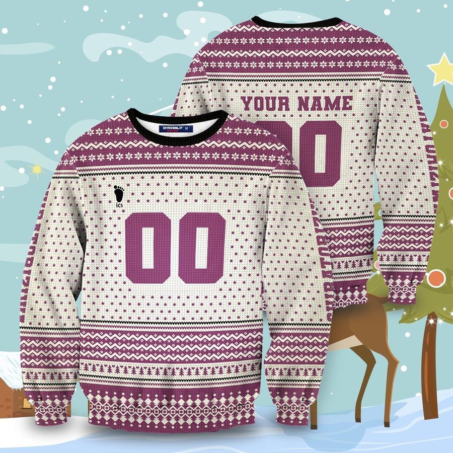 personalized team shiratorizawa christmas unisex wool sweater - Haikyuu Merch Store